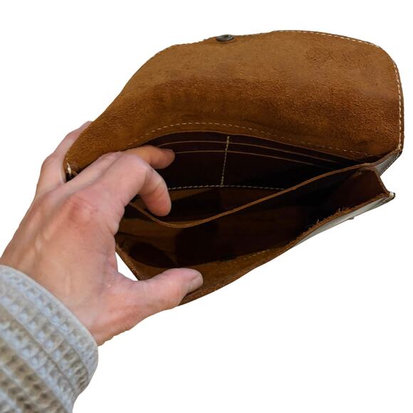 Portland Leather Goods Brown Leather Envelope Clutch Wristlet - Picture 11 of 15